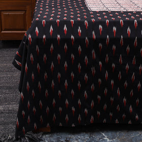 Black - pochampally ikat with bagh patch cotton bedsheet