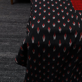 Black Pochampally Ikat with Bagh Patch Cotton Bedsheet Set