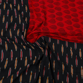 Black - pochampally ikat with bagh patch cotton bedsheet