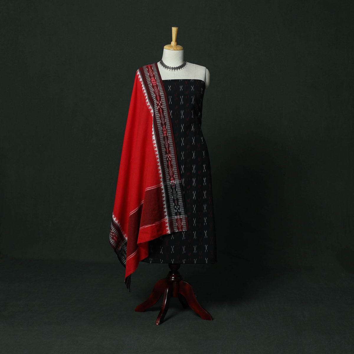 Pochampally ikat cotton 2pc unstitched dress material