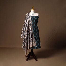Pochampally ikat cotton 2pc unstitched dress material
