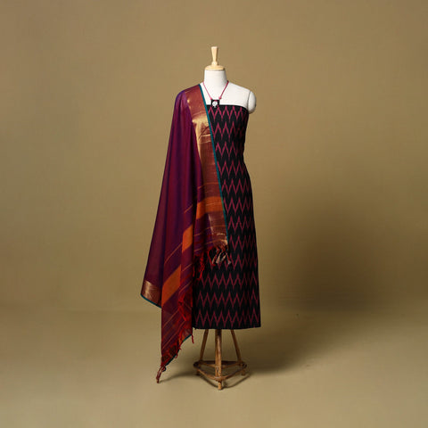 Pochampally ikat cotton 2pc unstitched dress material