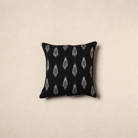 Black - pochampally ikat cotton cushion cover 08