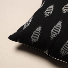Black - pochampally ikat cotton cushion cover 08