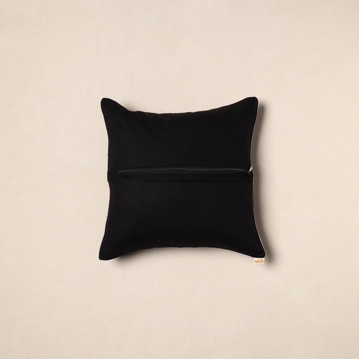 Black - pochampally ikat cotton cushion cover 08