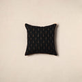 Black - pochampally ikat cotton cushion cover 11