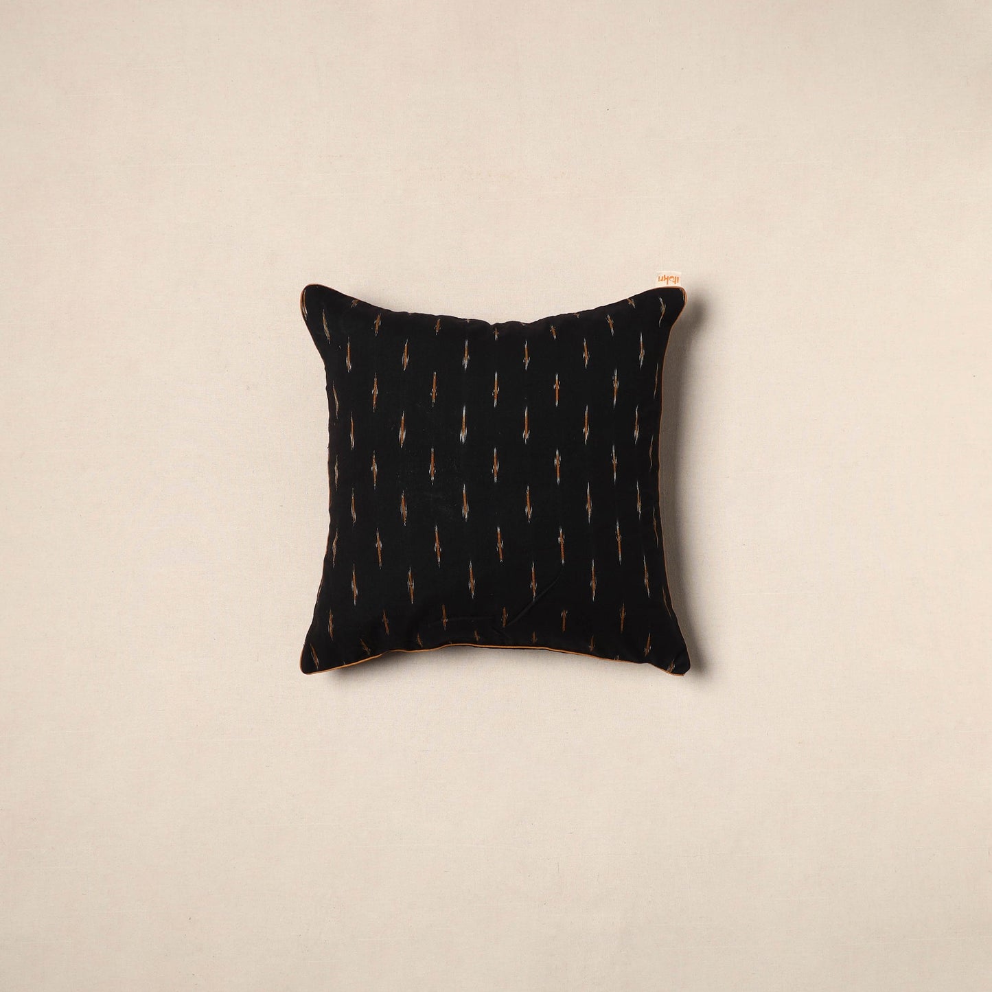 Black - pochampally ikat cotton cushion cover 11
