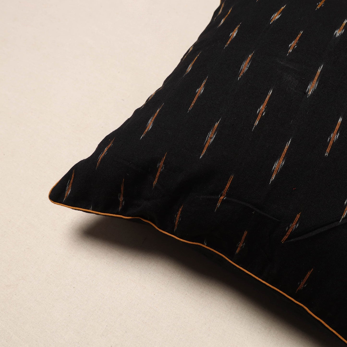 Black - pochampally ikat cotton cushion cover 11