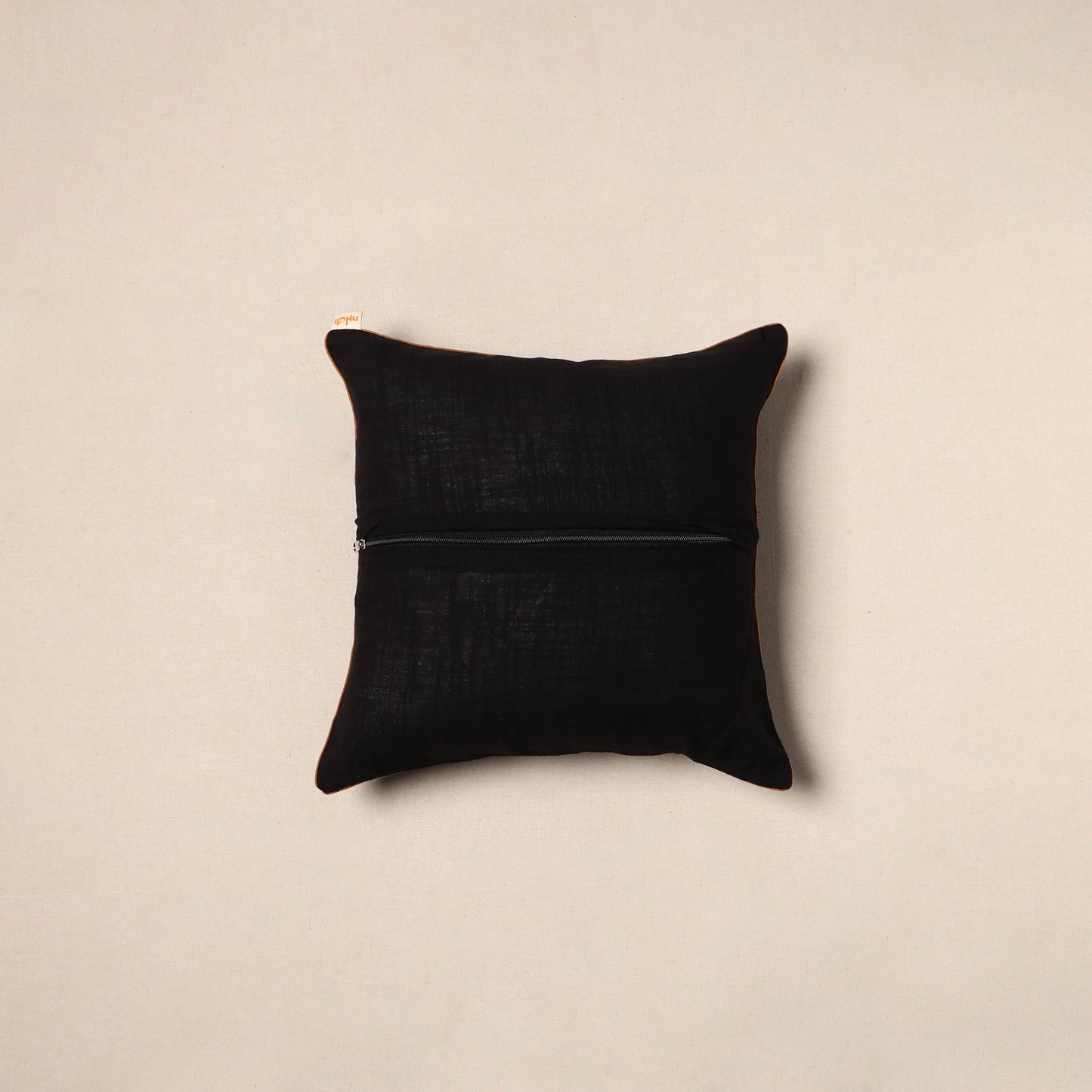 Black - pochampally ikat cotton cushion cover 11