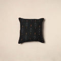 Black - pochampally ikat cotton cushion cover 13