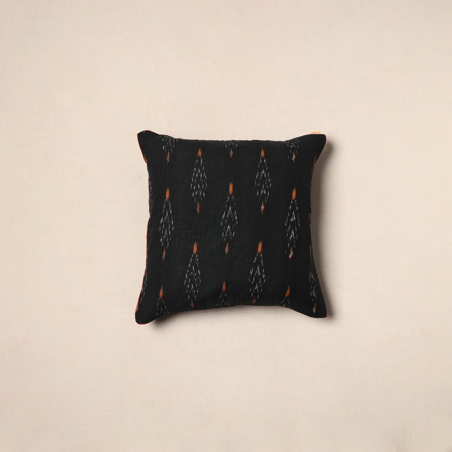 Black - pochampally ikat cotton cushion cover 13