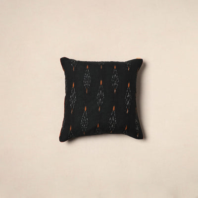 Black - pochampally ikat cotton cushion cover 13