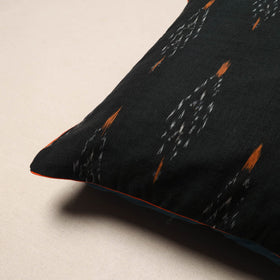 Black - pochampally ikat cotton cushion cover 13