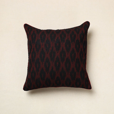Black - pochampally ikat cotton cushion cover (16 x 16 in)