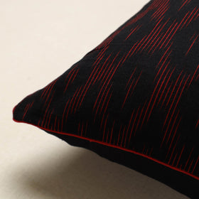 Black - pochampally ikat cotton cushion cover (16 x 16 in)