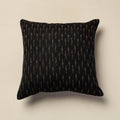  Black Pochampally Ikat Cotton Cushion Cover 