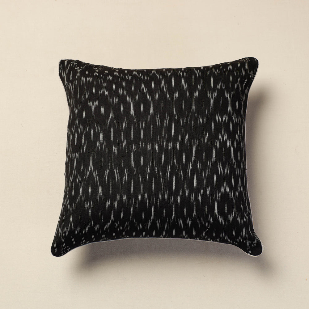  Black Pochampally Ikat Cotton Cushion Cover Online
