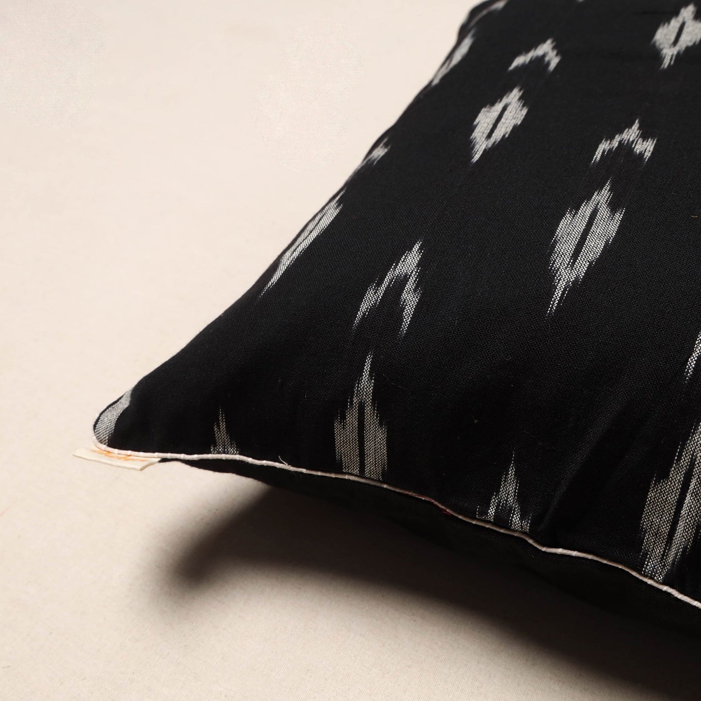 Black - pochampally ikat cotton cushion cover 17