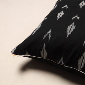 Black - pochampally ikat cotton cushion cover 17