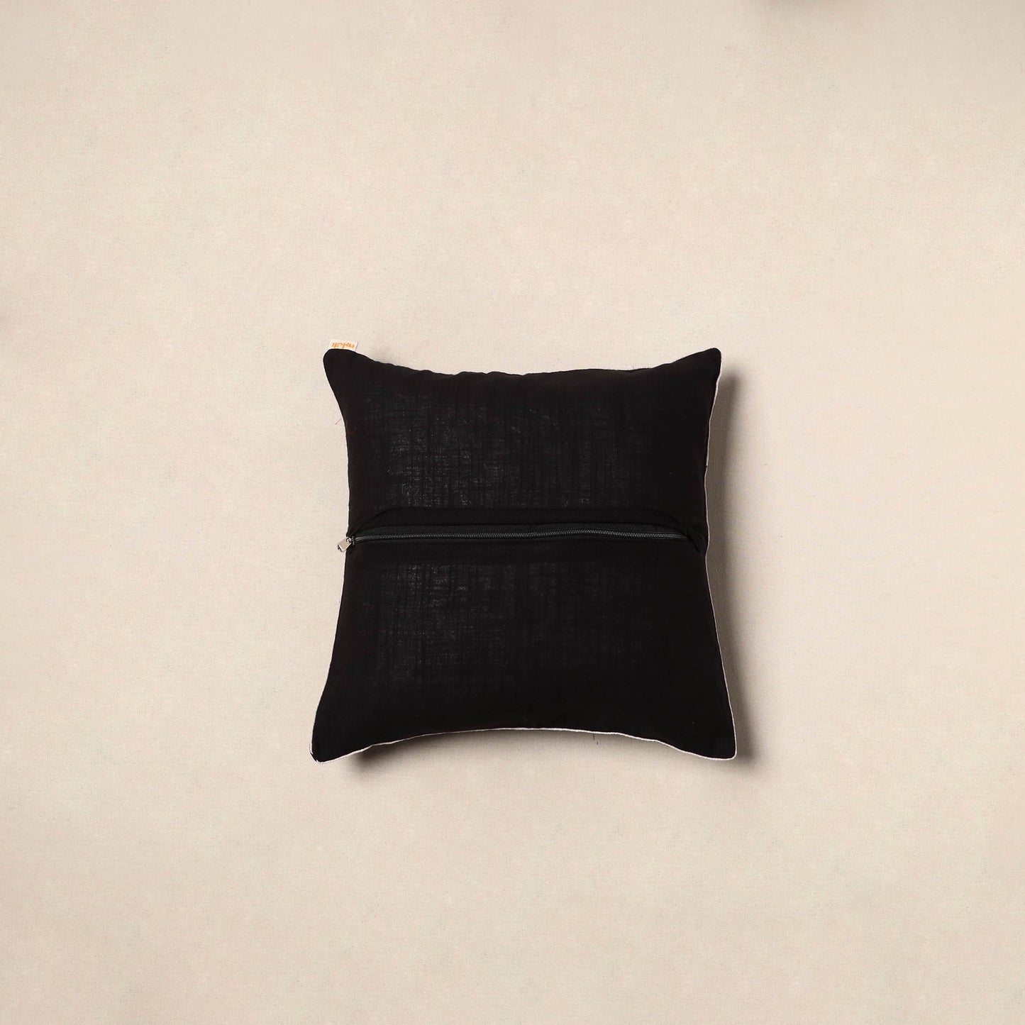 Black - pochampally ikat cotton cushion cover 17