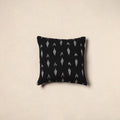 Black - pochampally ikat cotton cushion cover 17