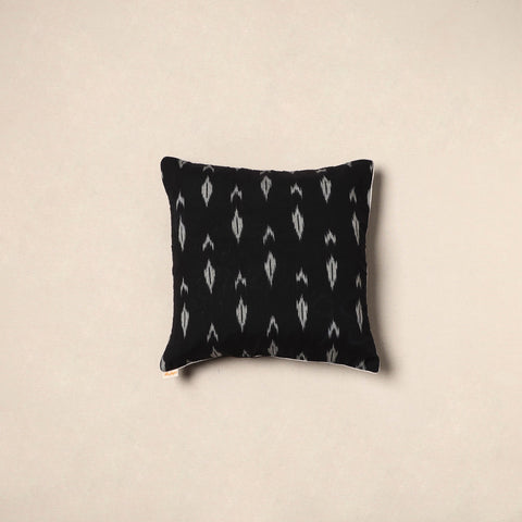 Black - pochampally ikat cotton cushion cover 17