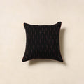 Black - pochampally ikat cotton cushion cover 47