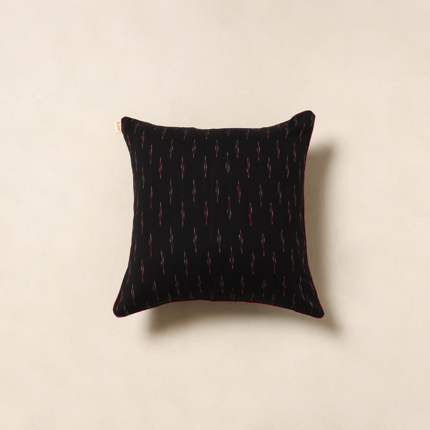 Black - pochampally ikat cotton cushion cover 47