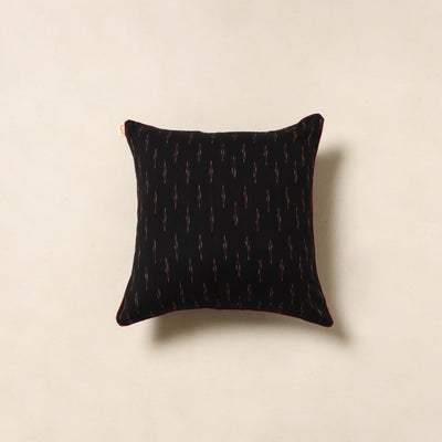 Black - pochampally ikat cotton cushion cover 47