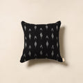 Black - pochampally ikat cotton cushion cover 55
