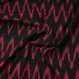 Black Pochampally Ikat Cotton Fabric