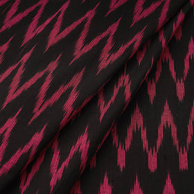 Black Pochampally Ikat Cotton Fabric