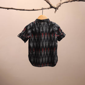 Black - pochampally ikat cotton kids kurta (6-12 months) 02