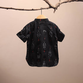 Black - pochampally ikat cotton kids kurta (6-12 months) 04