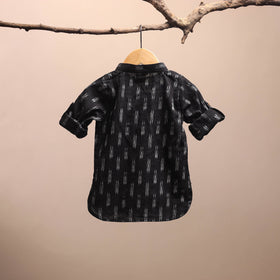 Black - pochampally ikat cotton kids kurta (6-12 months) 24