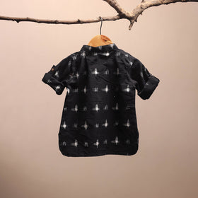 Black - pochampally ikat cotton kids kurta (6-12 months) 26