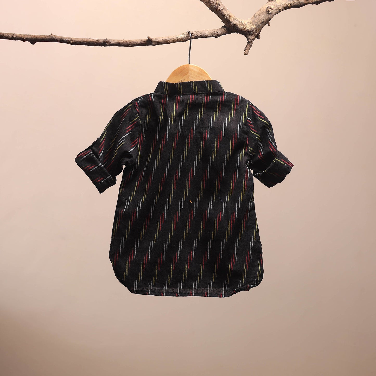 Black - pochampally ikat cotton kids kurta (6-12 months) 33