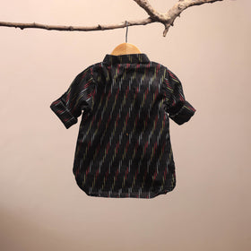 Black - pochampally ikat cotton kids kurta (6-12 months) 33