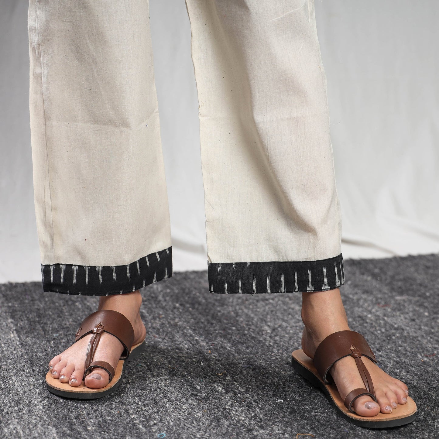 Black - pochampally ikat cotton kurta with palazzo &