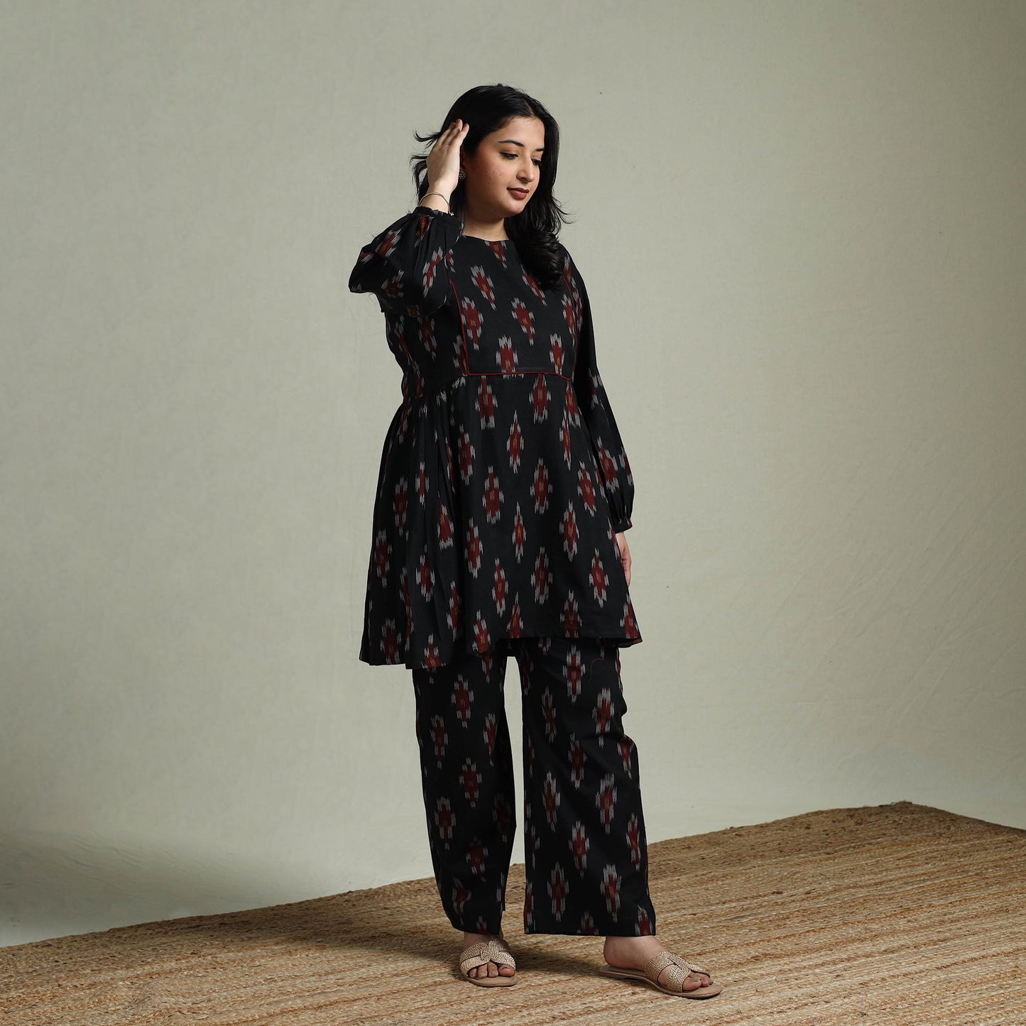 Pochampally ikat cotton co-ord set for women 05