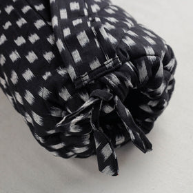 Black Pochampally Ikat Cotton Quilted Yoga Mat Bag 