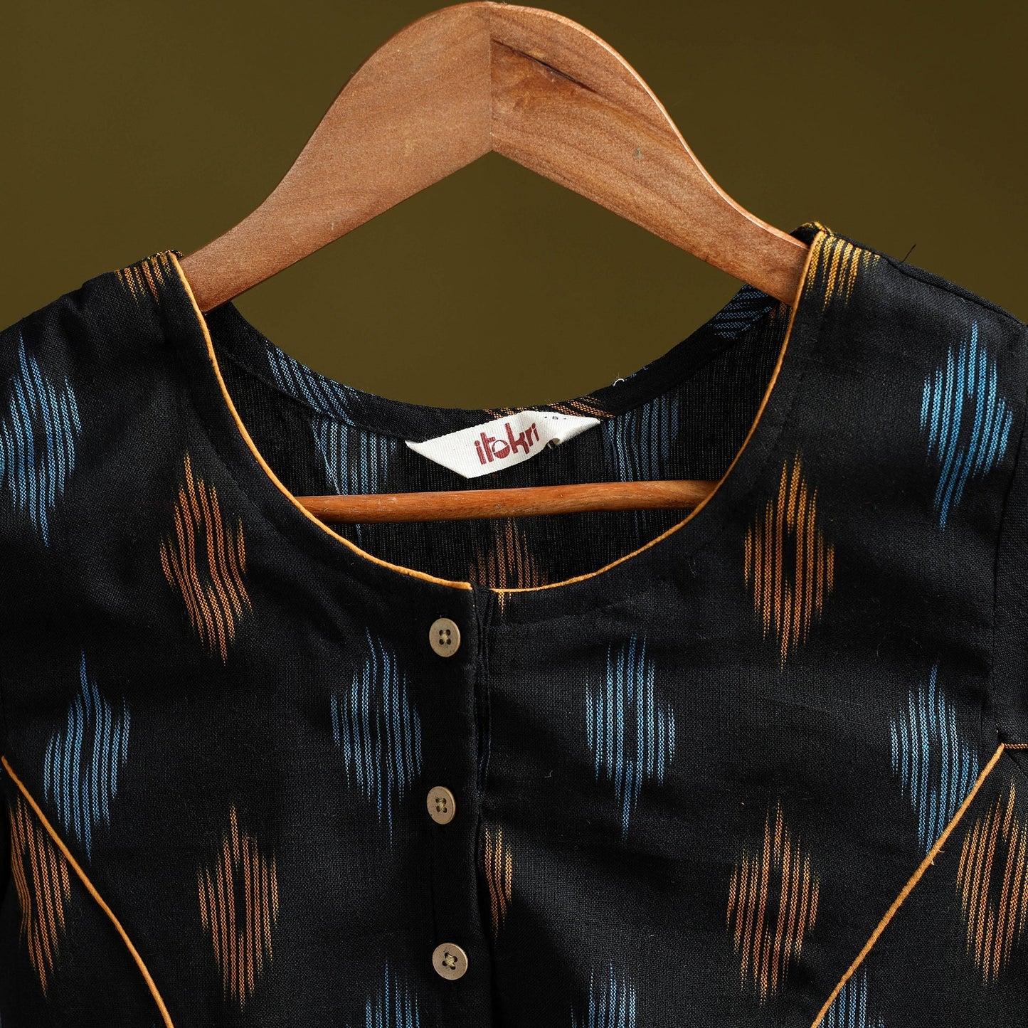 Pochampally ikat cotton readymade blouse 04 - handcrafted