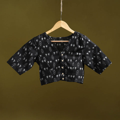 Pochampally ikat cotton readymade blouse 15 - handcrafted