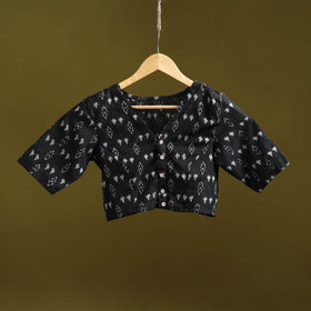 Pochampally ikat cotton readymade blouse 15 - handcrafted