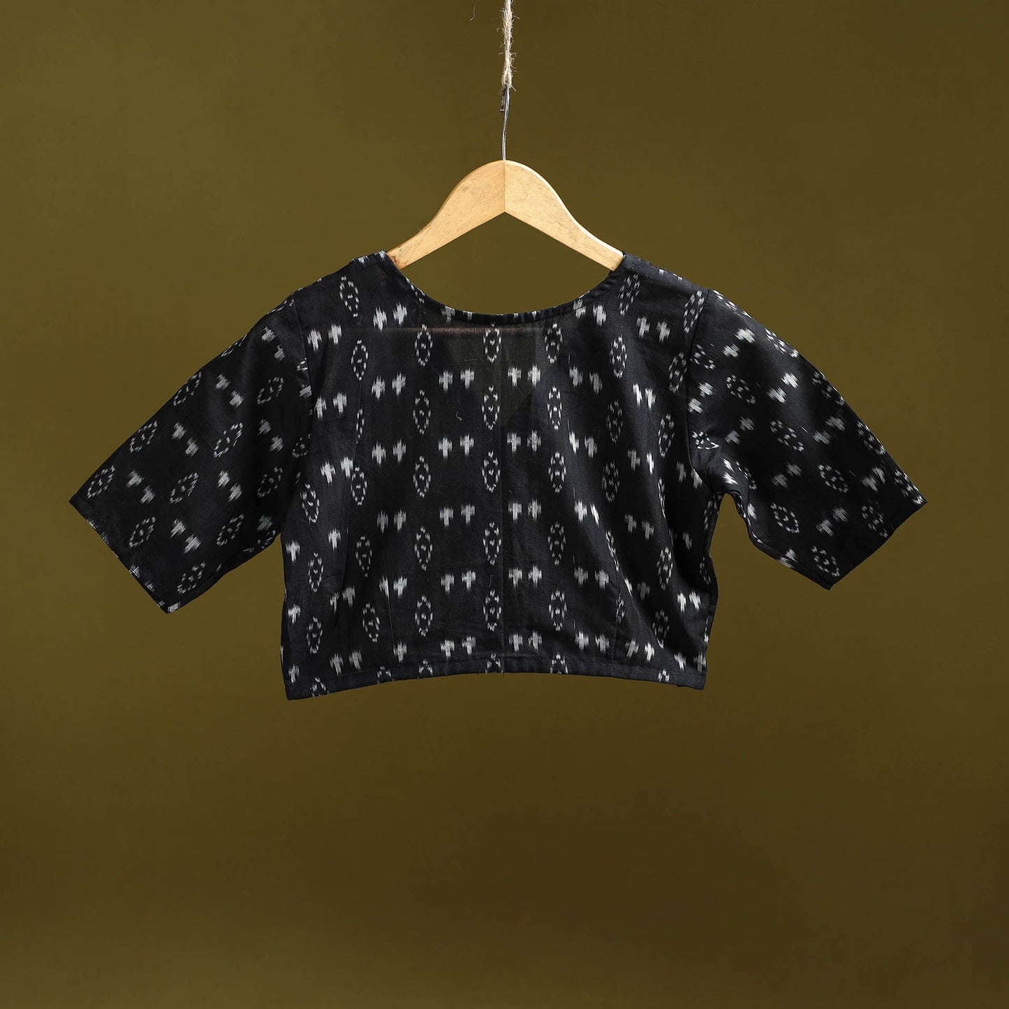 Pochampally ikat cotton readymade blouse 15 - handcrafted