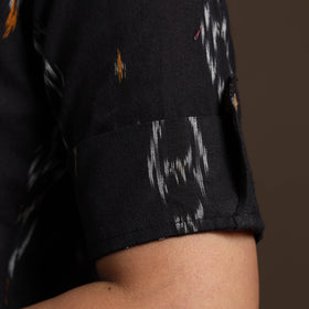 Black - pochampally ikat cotton shirt midi dress 05