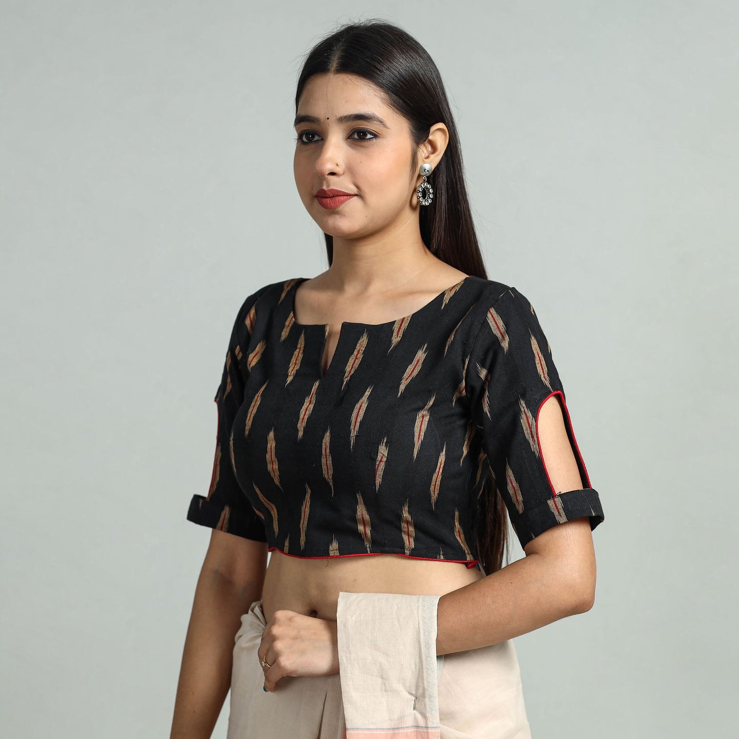 Buy Pochampally Ikat Cotton Stitched Blouse 27 
