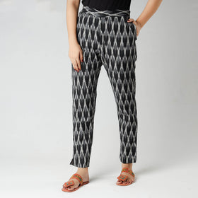  iTokri Casuals - Ikat Cotton Tapered Casual Pant for Women 