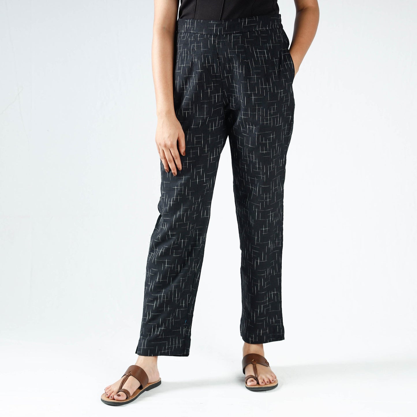 Buy Pochampally Ikat Cotton Tapered Pant for Women Online at iTokri.com