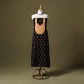 Black Pochampally Ikat Cotton Unstitched Kurta Material